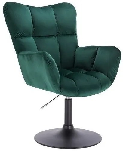 LuxuryForm DESIGN Otočné kreslo AURORA VELUR na čiernom tanieri - zelené