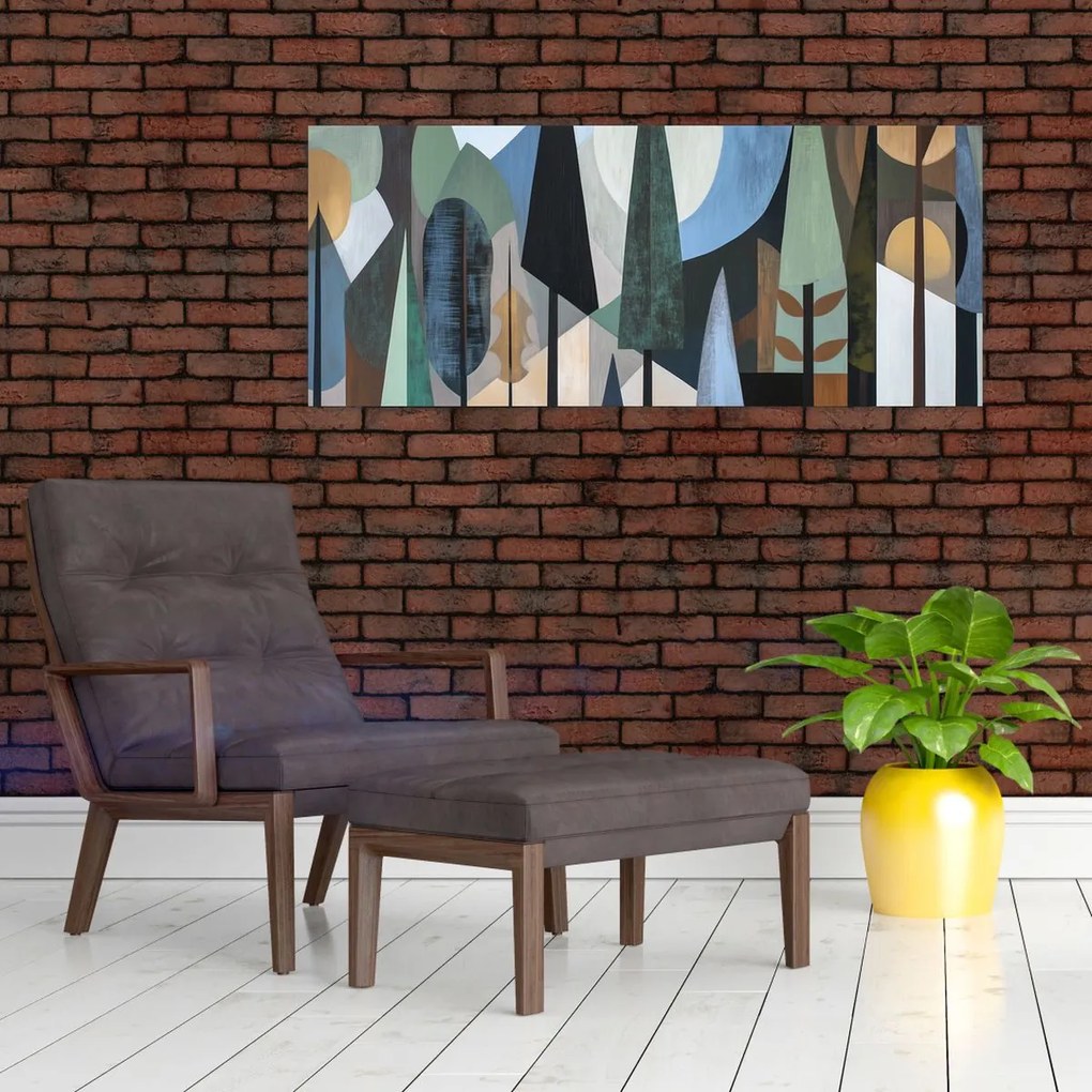 Obraz - Prírodná geometrická abstrakcia II. (120x50 cm)