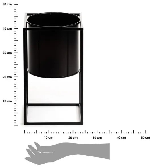 Stojan na kvety RING 40x23 cm čierna