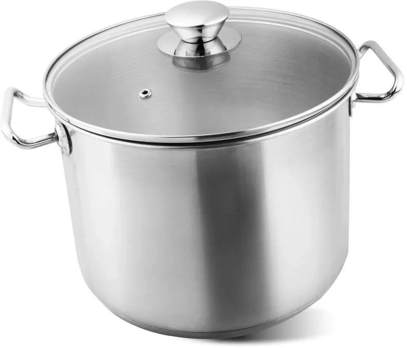 ST Veľký nerezerový hrniec 24cm so sklenenou pokrievkou 8l