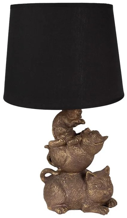 Black & gold stolná lampa CATS Ø25*43