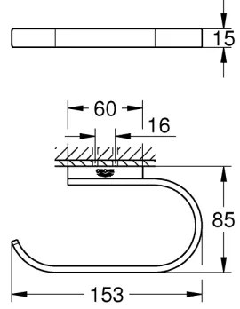 GROHE 41068DC0 - Držiak toaletného papiera SELECTION 15,3 × 1,5 × 8,5 cm nerezová oceľ