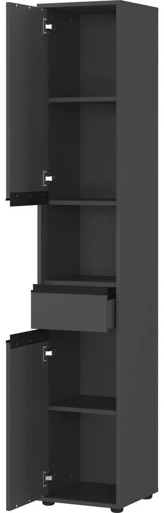Antracitová vysoká úzka kúpeľňová skrinka 33x181 cm Lemont – Germania