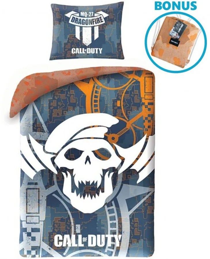 Bavlnené posteľné obliečky Call of Duty - motív Dragonfire - 100% bavlna - 70 x 90 cm + 140 x 200 cm