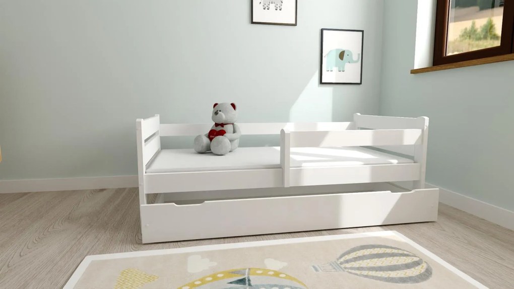 Detská posteľ z masívu borovice EDITA - 200x90 cm - biela