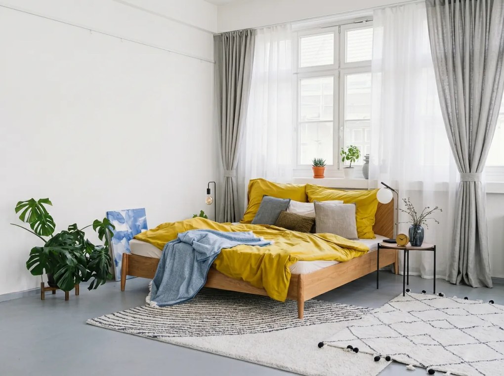 Bavlnené obliečky CALMORA horčicové Rozmer obliečky: 2 ks 70 x 90 cm | 200 x 220 cm