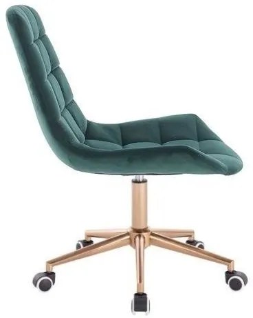LuxuryForm DESIGN Stolička PARIS VELUR na zlatej podstave s kolieskami - zelená