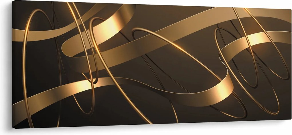 Obraz - Bronzové stuhy (120x50 cm)