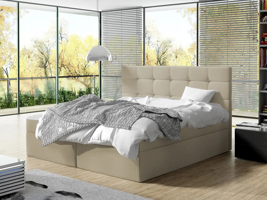 Kontinentálna posteľ Cinema, Dostupné poťahy: ekokoža Soft 011 (čierna), Rozmer postele: 180x200