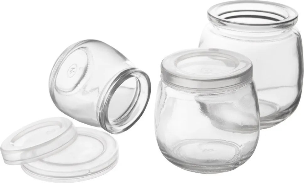 VILDE Sada 4ks pohárov na jogurt a dezert s viečkami, 300ml