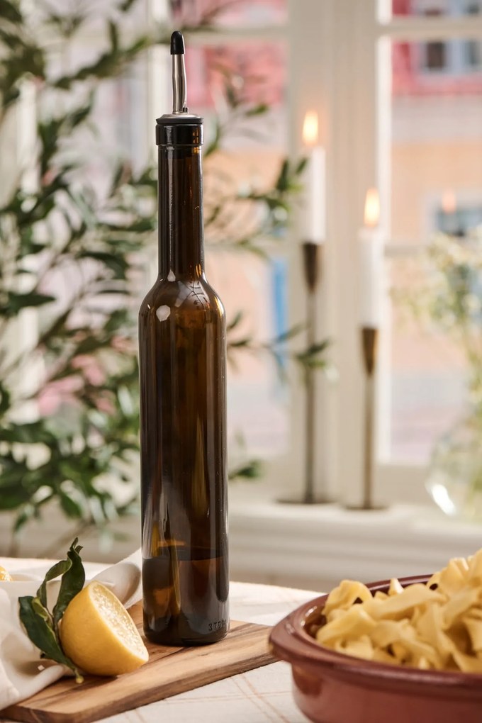Ib Laursen Sklenená fľaša na olej / ocet Olive Green 390 ml