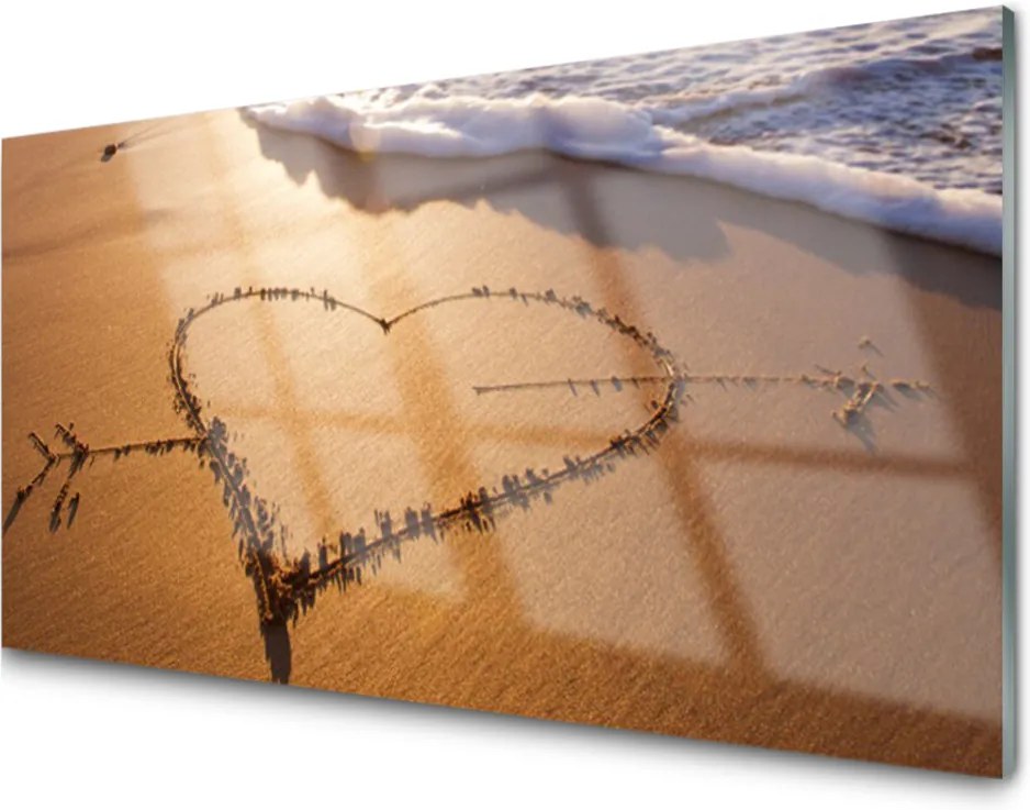 Obraz na akrylátovom skle Pláž Srdce More Umenie