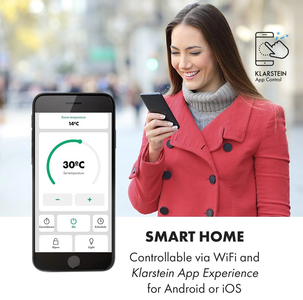Klarstein Bansin Smart 1500, konvektor, 1500 W, ovládanie cez aplikáciu