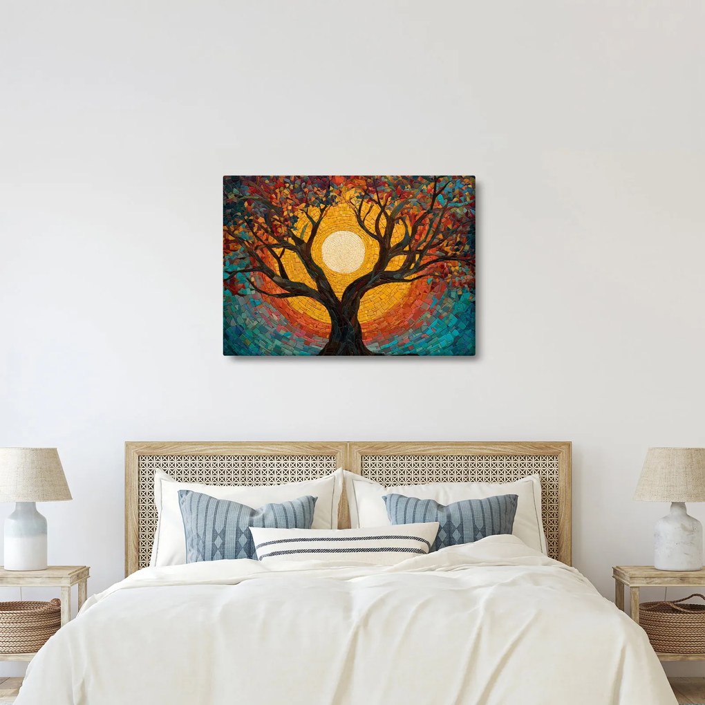 Obraz - Slnko v korune stromu života (70x50 cm)