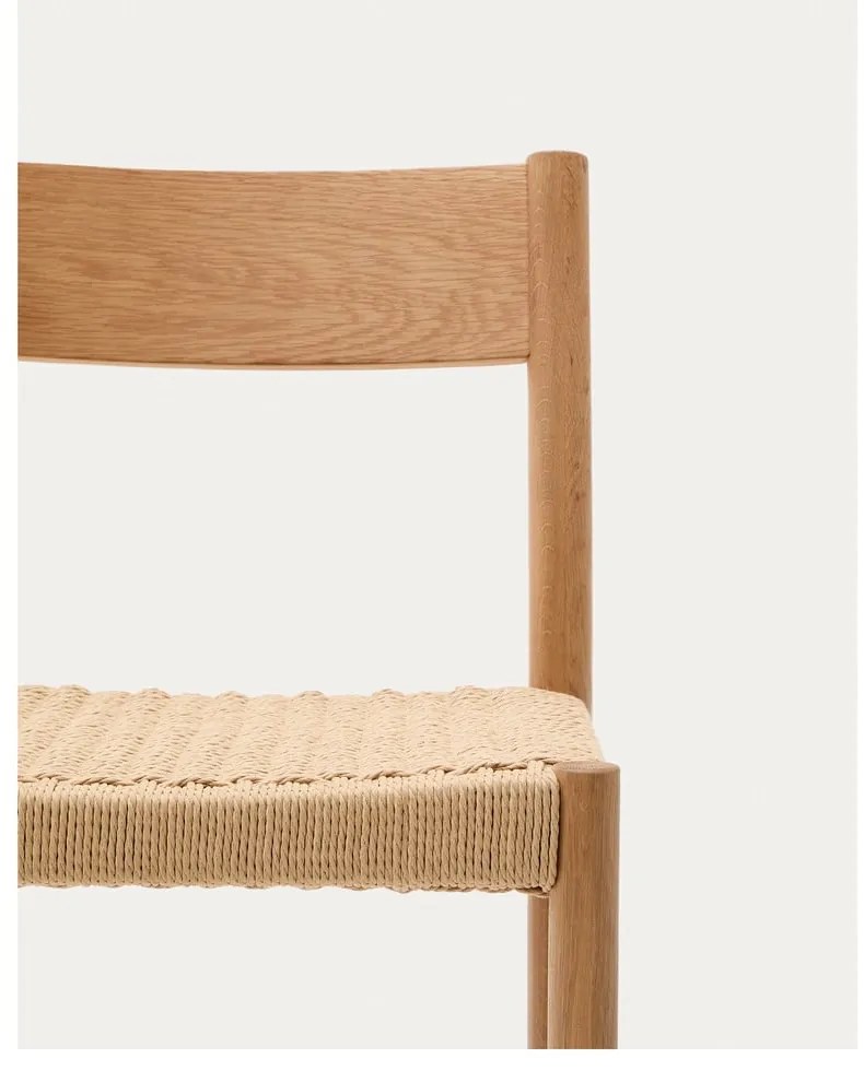Barová stolička z dubového dreva v prírodnej farbe (výška sedadla 65 cm) Yalia – Kave Home