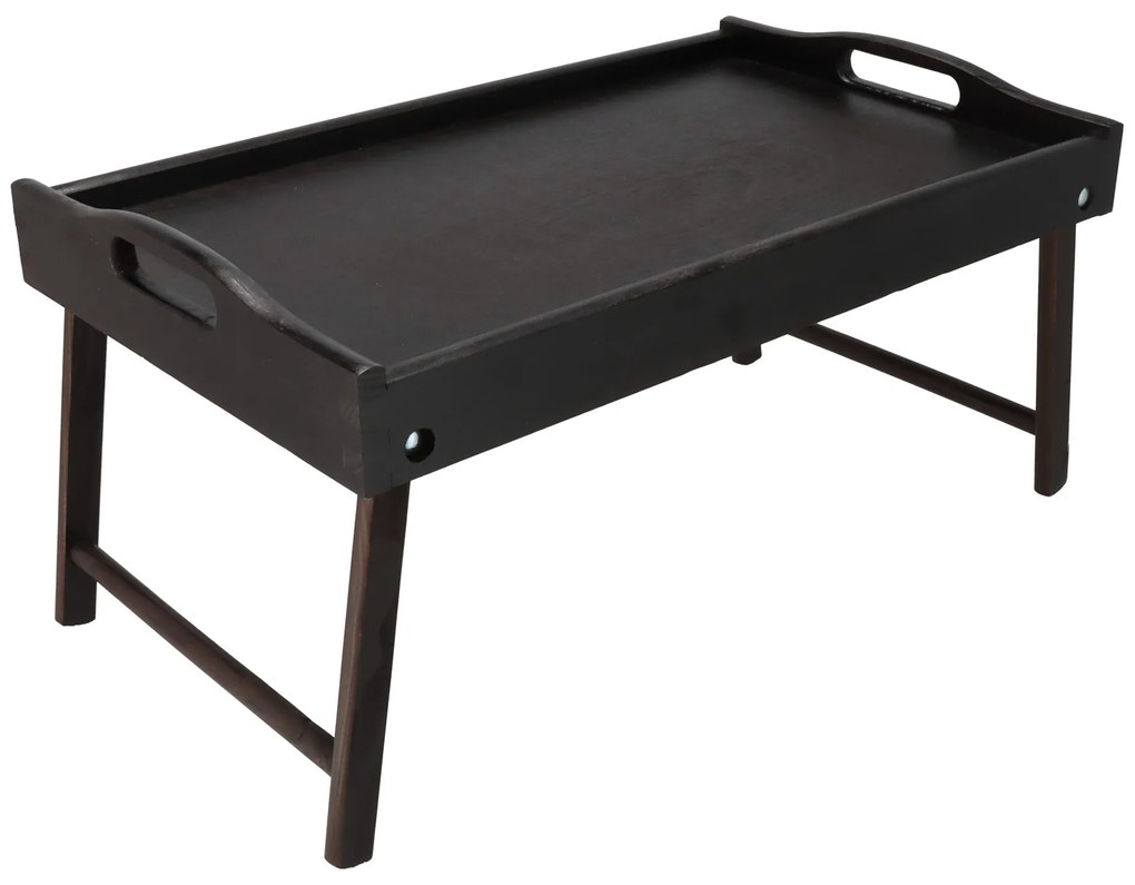ČistéDřevo Drevený servírovací stolík do postele 50x30 cm tmavý
