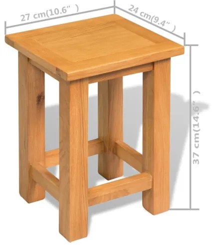 vidaXL Koncové stolíky 2 ks 27x24x37 cm dubový masív-