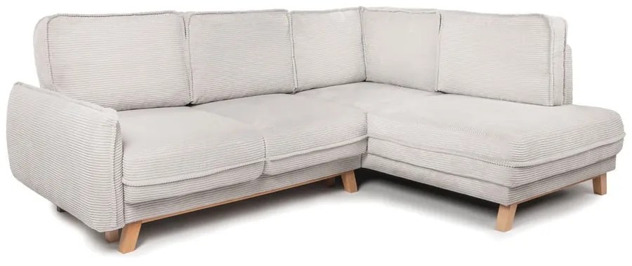 Béžová menčestrová rozkladacia rohová pohovka (pravý roh) Tori – Bonami Selection