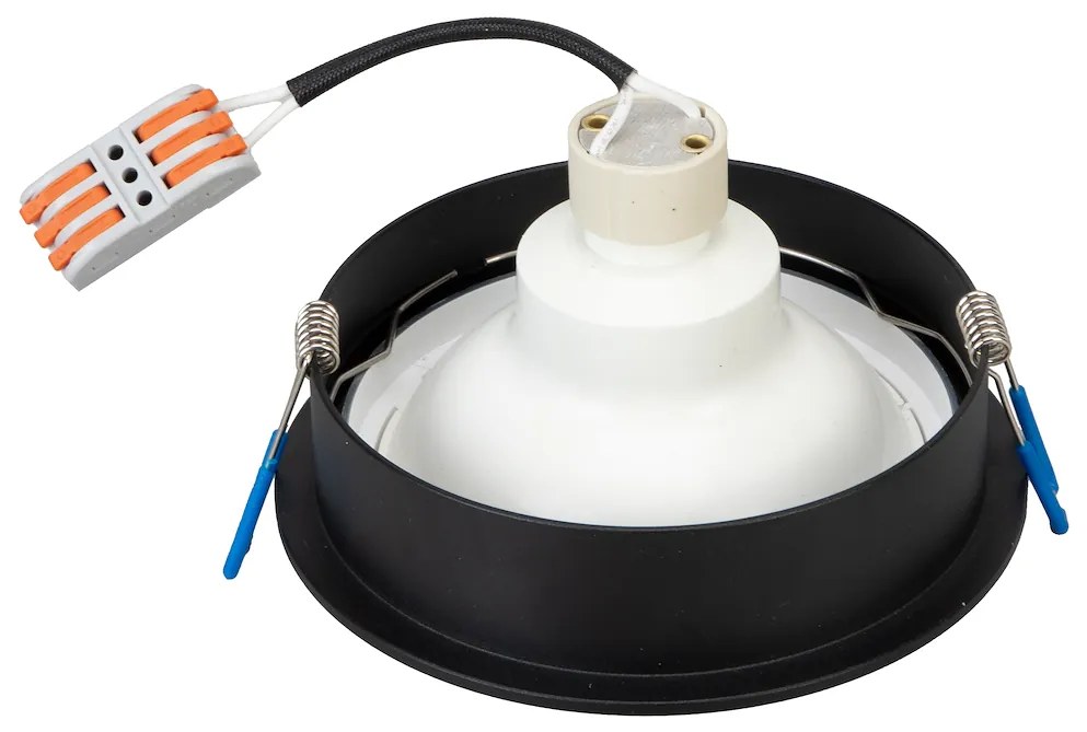 Podhľadové svietidlo Redondo, 1x čierne kovové tienidlo, b