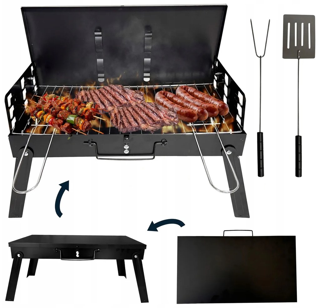 Skládací turistický gril BBQ1009 černý