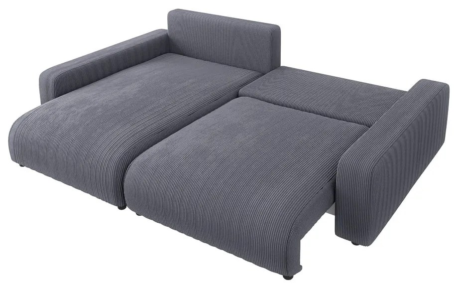 Tmavosivá menčestrová rozkladacia rohová pohovka (variabilná) Sara – Ropez