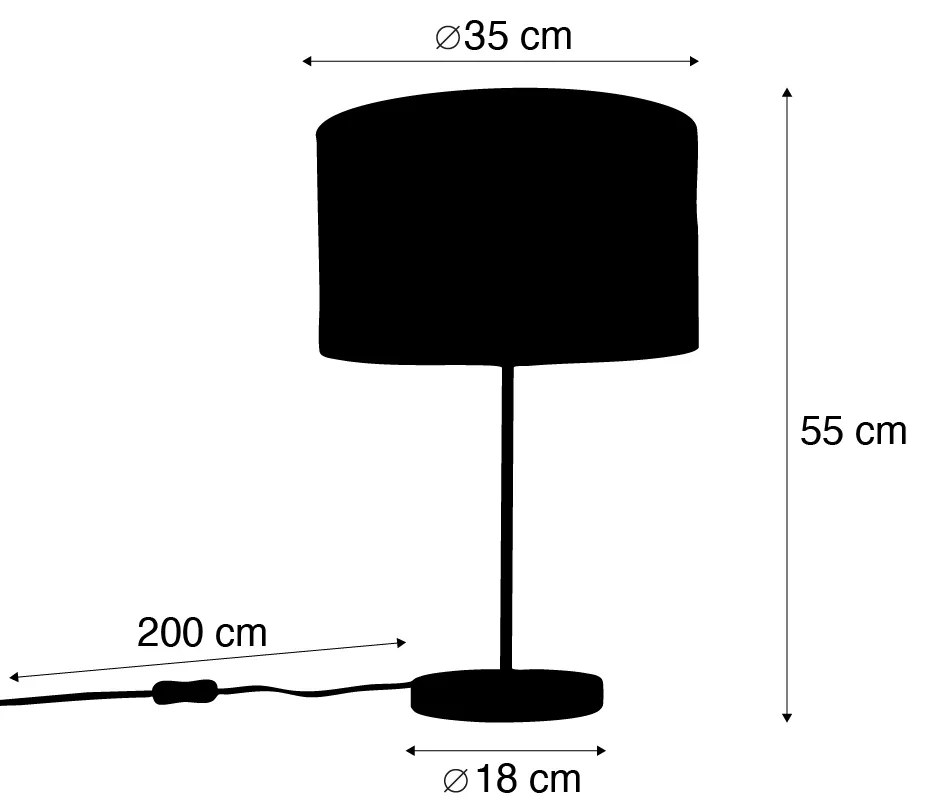 Mosadzná stolová lampa s velúrovým tienidlom s dizajnom listov a zlatým vnútorným priestorom - Kaso