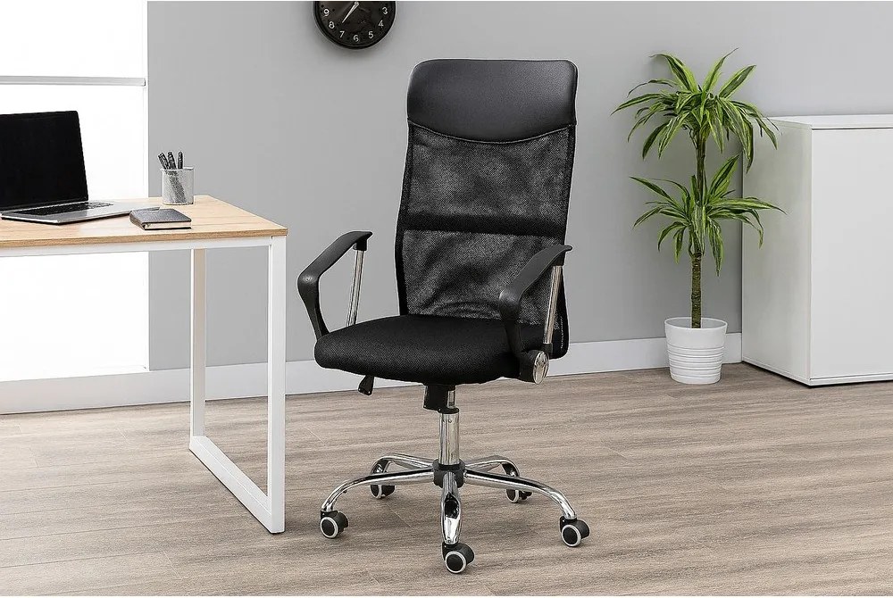 Čierna čalúnená kancelárska stolička Arco – Bonami Essentials