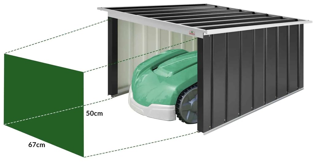InternetovaZahrada Garáž pre robotickú kosačku 89x90x54 cm - antracit