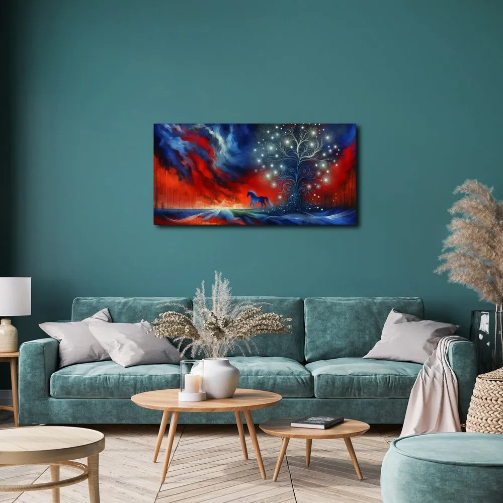 Obraz magický strom života s koňom