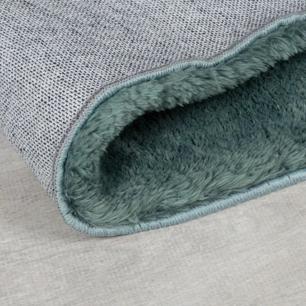 Syntetická kožušina v petrolejovej farbe 200x290 cm Faroe Wool Look Fur – Flair Rugs