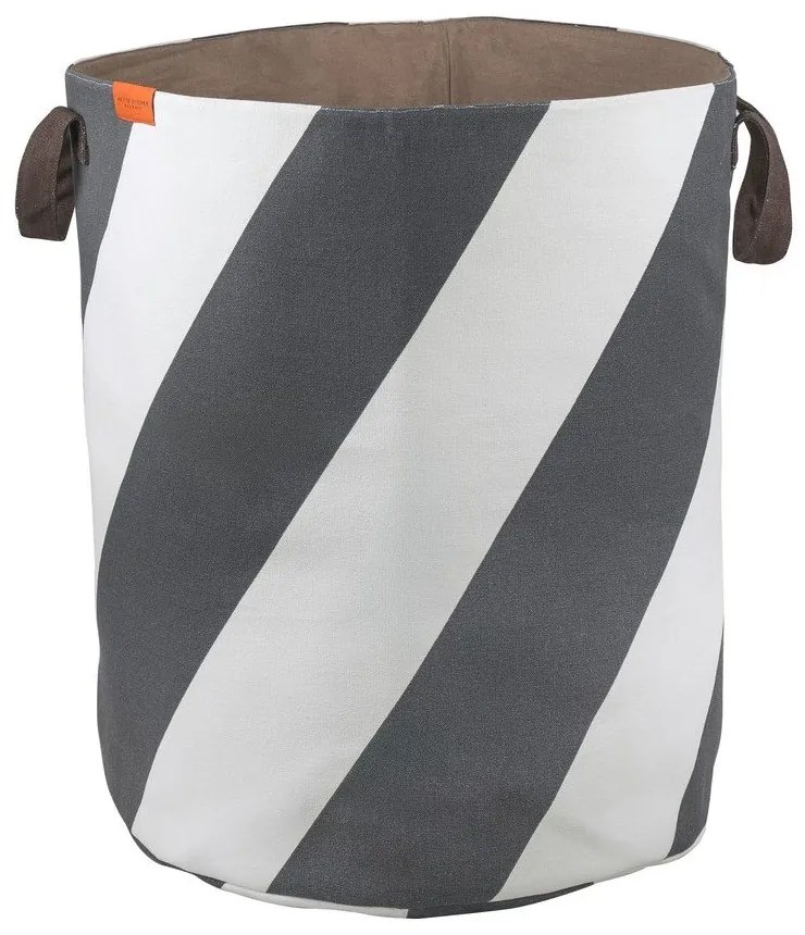 Sivý/krémový látkový kôš na bielizeň 5 l Diagonal – Mette Ditmer Denmark