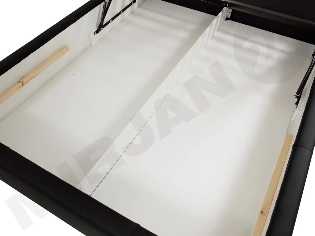 Kontinentálna posteľ Enoa, Rozmer postele: 140x200, Dostupné poťahy: ekokoža Soft 011 (čierna)