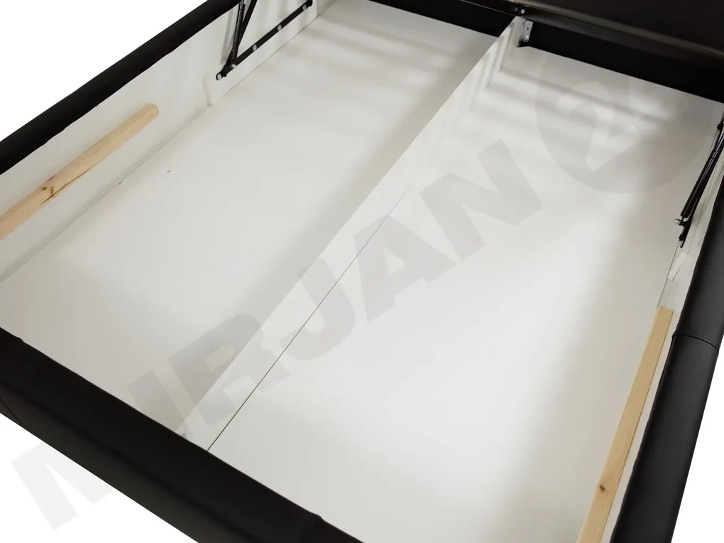 Kontinentálna posteľ Enoa, Rozmer postele: 180x200, Dostupné poťahy: ekokoža Soft 011 (čierna)