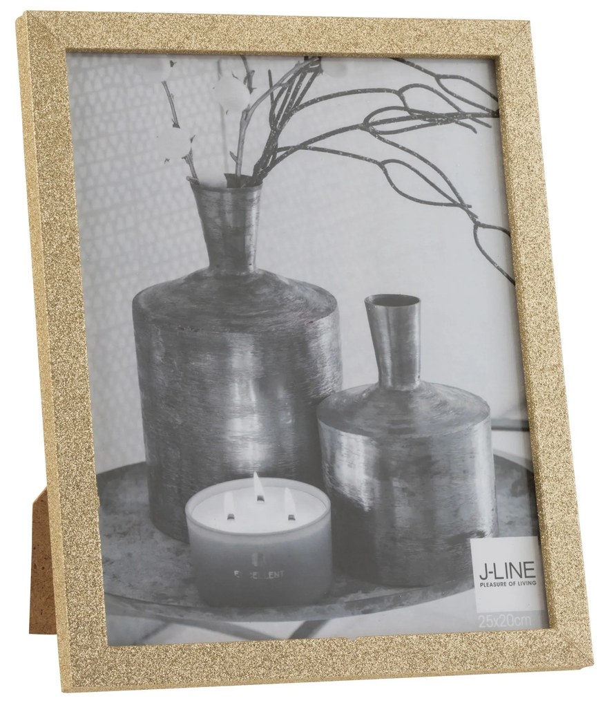 Zlatý dekoratívny fotorámik s flitrami Glitter gold - 22*2*27 cm / 25*20cm