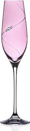 VÝPREDAJ Diamante Silhouette Pink poháre na sekt 210 ml