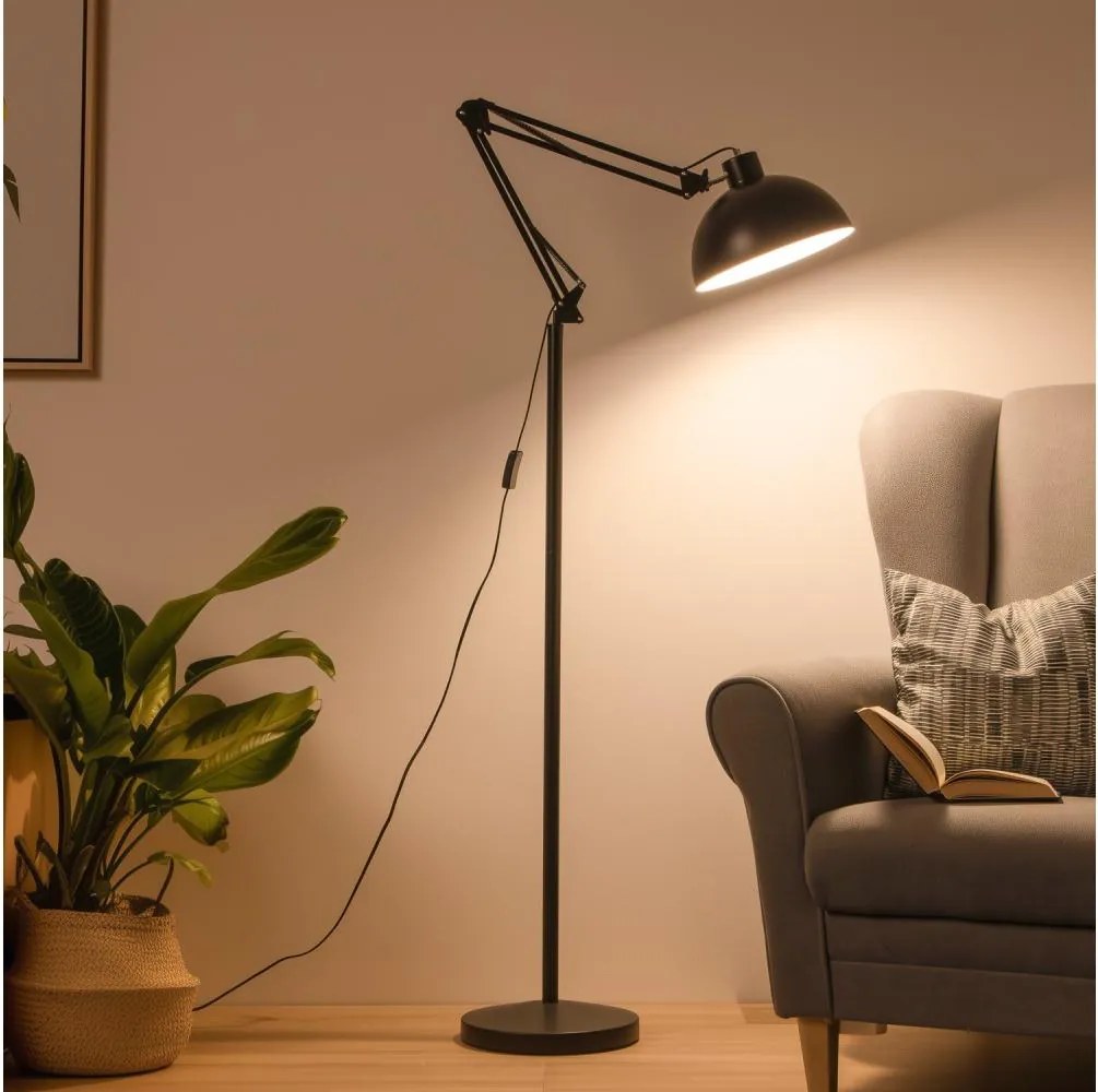 BRILAGI - Flexibilná stojacia lampa TASKER 1xE27/60W/230V 157 cm čierna