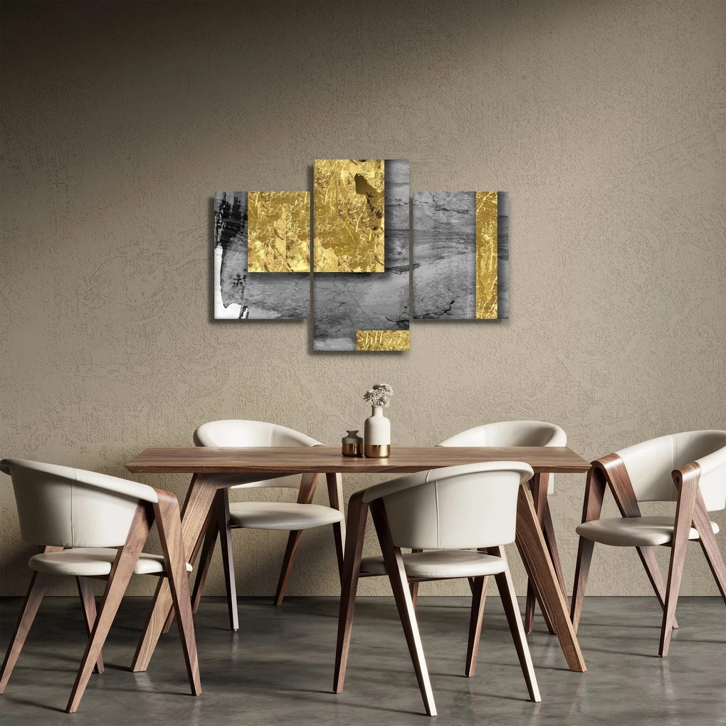 Obraz - Zlaté štvorce N⁰2 (90x60 cm)