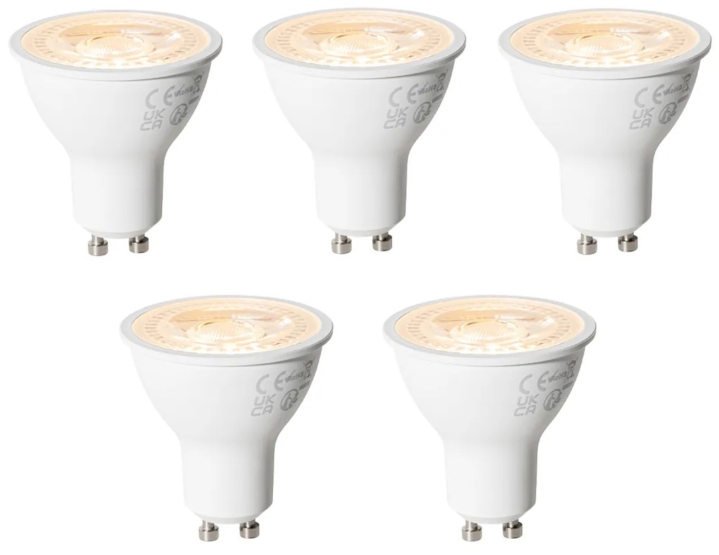 Sada 5 GU10 3-krokovo stmievateľných LED žiaroviek 6W 430 lm 2000 - 6000K