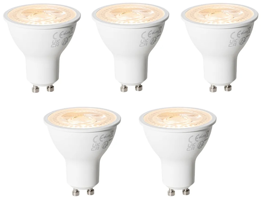 Sada 5 GU10 3-krokovo stmievateľných LED žiaroviek 6W 430 lm 2000 - 6000K