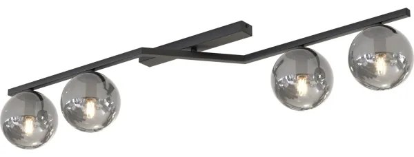 Stropné svietidlo NATON 4xE14/10W/230V čierne/dymové