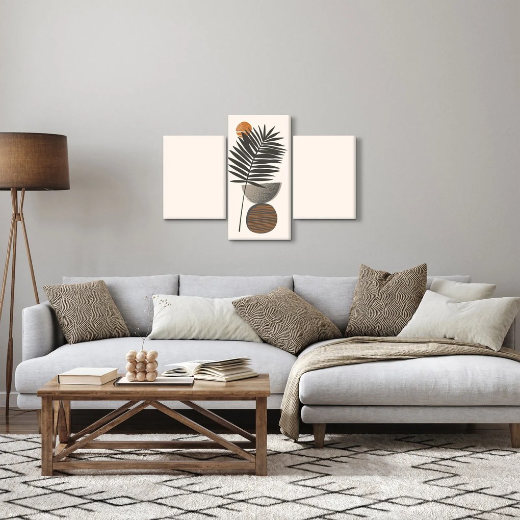 Obraz - Abstrakcia s palmovým listom (90x60 cm)