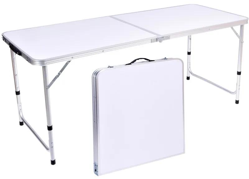 DAALO Skladací kempingový stôl FLOW 150x60 cm, biely