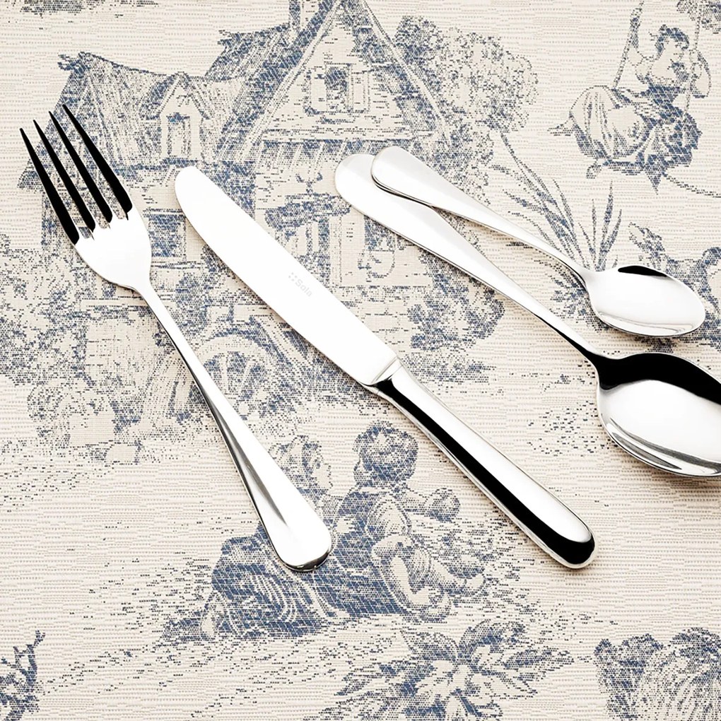 Príborový set 24 ks - nôž s dutou rúčkou a krátkou čepeľou – Baguette postriebrený - 100942