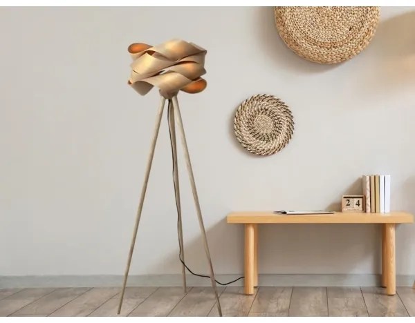 Drevená stojaca lampa 1xE27/60W/230V masív/dýha/jaseň