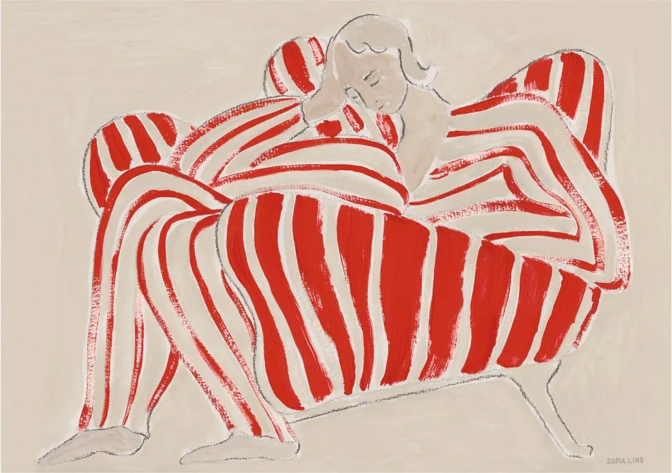 Moikka Plagát Red Chair by Sofia Lind 70x100 cm