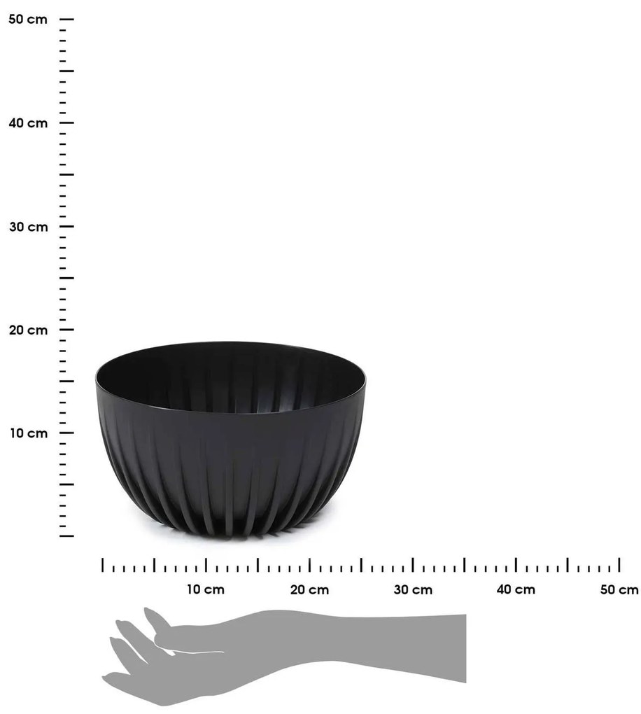 PLASTOVÝ KVETINÁČ STRIPPED ECO 14X24 CM ČIERNA