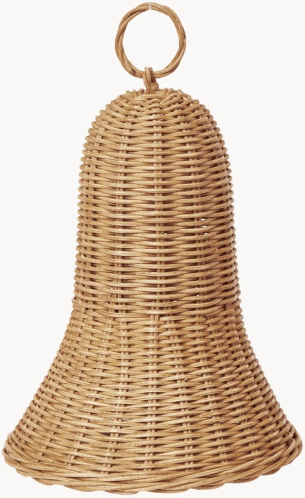 Ručne vyrobené ratanové vianočné ozdoby Braided Bells, 2 ks