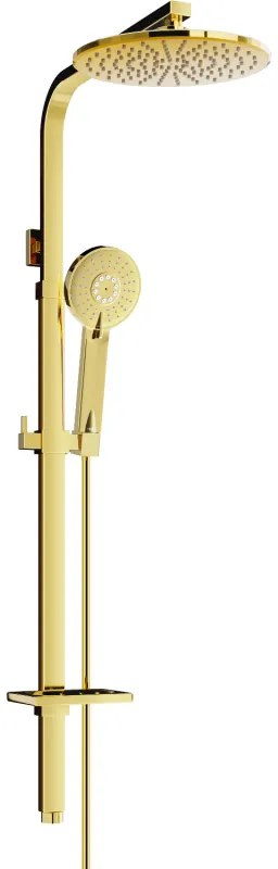 Mexen - Q40 sprchový set s hornou hlavicou 20x20, zlatá, 798404095-50