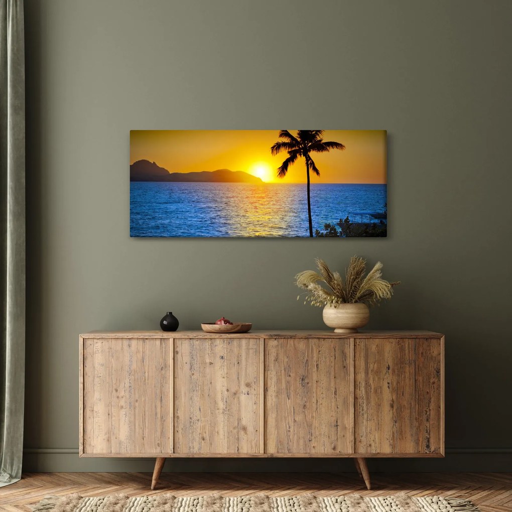 Obraz - Západ slnka nad morom (120x50 cm)
