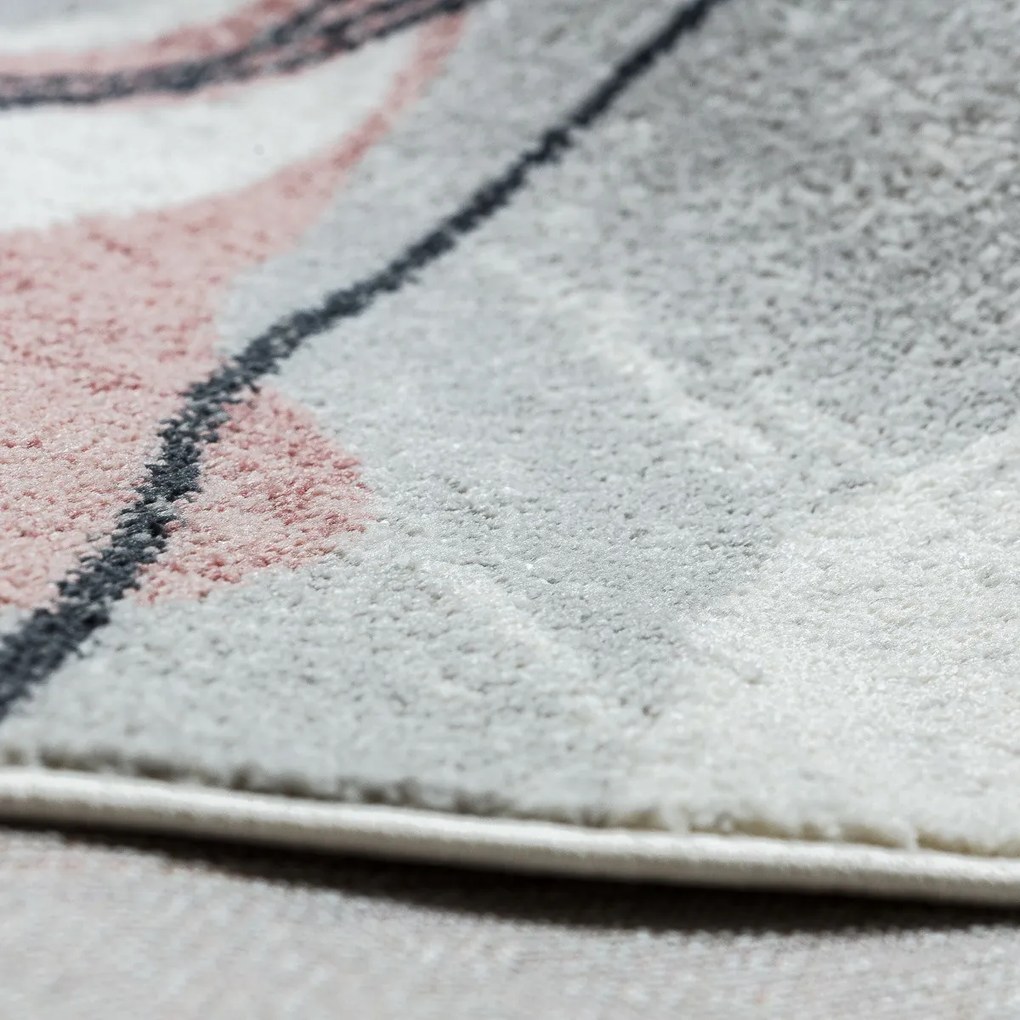 Dywany Łuszczów, Kusový koberec Fusion 5868 white/dark pink, 200x290, ružová, kancelária